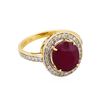Image 1 : 14KT Yellow Gold 5.16ct Ruby and Diamond Ring