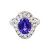 Image 1 : 14KT White Gold 3.06ct Tanzanite and Diamond Ring