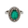 Image 1 : 14KT White Gold 1.73ct Emerald and Diamond Ring
