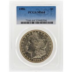 1886 $1 Morgan Silver Dollar PCGS Graded MS64
