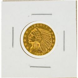 1909-D $5 Indian Head Gold Coin AU