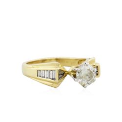 14KT Yellow Gold 1.71ctw Round Brilliant Cut Diamond Engagement Ring