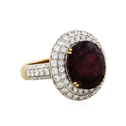 18KT Rose Gold 9.32ct Tourmaline and Diamond Ring