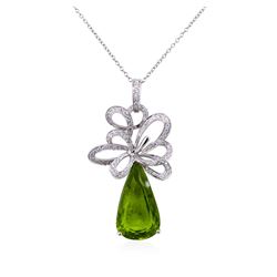 18KT White Gold 11.92ctw Diamond Pendant With Chain