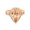 Image 2 : 14KT Rose Gold 7.21ct Morganite and Diamond Ring