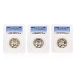 1961D-1963D Franklin Half Dollar Coins PCGS Graded MS64FBL