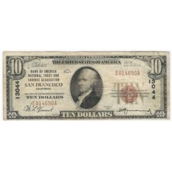 1929 $10 San Francisco California National Currency Note