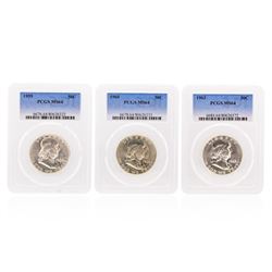1959-1961 Franklin Half Dollar Coins PCGS Graded MS64