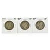 Image 1 : Set of 1907-S, 1908-S, 1909-S Silver Barber Half Dollar Coins