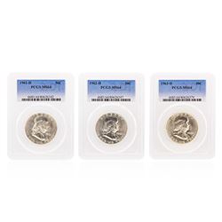1961D-1963D Franklin Half Dollar Coins PCGS Graded MS64