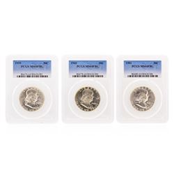 1959-1961 Franklin Half Dollar Coins PCGS Graded MS64FBL