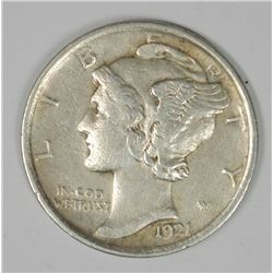 1921 MERCURY DIME, XF/AU  KEY DATE