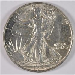 1941-S WALKING LIBERTY HALF DOLLAR, CHOICE BU  BETTER DATE