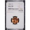 Image 1 : 1954-S LINCOLN WHEAT CENT NGC MS 67 RD