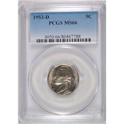 1953-D JEFFERSON NICKEL PCGS MS-66