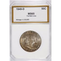 1949-D FRANKLIN HALF DOLLAR, PCI GRADED GEM BU FBL