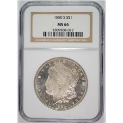 1880-S MORGAN DOLLAR NGC MS-66. OBV LOOKS PROOF LIKE