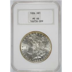 1886 MORGAN SILVER DOLLAR, NGC MS-66 "OLD FATTY HOLDER"