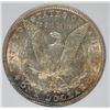 Image 3 : 1901 MORGAN SILVER DOLLAR, AGP CHOICE UNC ( RIM DAMAGE  @ 11:00 ) WITH COLOR
