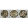 Image 1 : 3 - 1922 PEACE SILVER DOLLARS BU