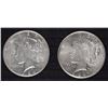 Image 1 : (2) 1924-S AU/BU PEACE SILVER DOLLARS BETTER DATE