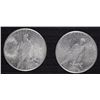 Image 2 : (2) 1924-S AU/BU PEACE SILVER DOLLARS BETTER DATE