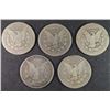 Image 2 : ( 5 ) LOWER GRADE MORGAN SILVER DOLLARS: 1879-O, 1890-O, 1901-O, 1884-S &  1880
