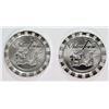 Image 1 : ( 2 ) ONE OUNCE .999 SILVER STACKABLE  SILVERTOWNE PROSPECTOR ROUNDS