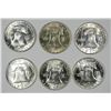 Image 2 : ( 6 ) GEM BU FRANKLIN HALF DOLLARS: ( 2 ) 1956, 57-D, 63 & 63-D