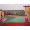 Image 1 : Contemporary School, UNTITLED, oil painting on canvas with collage, 28 1/2 x 40". Starting bid...