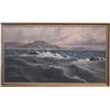 Image 1 : European School (19th/20th Century), SEASCAPE, oil on canvas painting, 50 x 28", signed lower l...