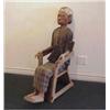 Image 1 : Folk Art: South Sulawesi Island, SEATED EFFIGY, carved wood figure of a seated woman with cloth...