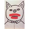 Image 1 : Keith Haring (1958 - 1990) American, MR. PIG, from THE STORY OF RED AND BLUE series, 1989, colo...