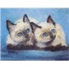 Image 1 : Violet Parkhurst (20th Century) American, CATS, oil painting on canvas board, 8 x 10", signed l...