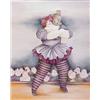 Image 1 : Haya Ran (20th Century) Israeli, PERFORMING CAT, 1986, watercolor on paper, 14 3/4 x 11 1/2", s...