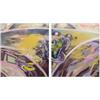 Image 1 : Osvaldo Romberg (b. 1938) Israeli, PASADOOBLES, 1984, diptych, acrylic painting on canvas, each...