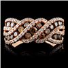 Image 1 : 14K Rose Gold 0.85ctw Fancy Color Diamond Ring