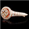 Image 2 : 14K Rose Gold 0.74ctw Fancy Color Diamond Ring