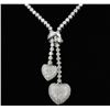 Image 1 : 14K White Gold  2.82ct Lariat Style Diamond Neckla