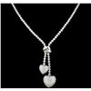 Image 2 : 14K White Gold  2.82ct Lariat Style Diamond Neckla