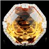 Image 1 : 14K Gold 14.51ct Citrine & 0.47ctw Diamond Ring