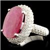 Image 2 : 14K Gold 10.32ct Ruby & 2.40ctw Diamond Ring