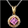 Image 2 : 18K Gold 0.70ct Sapphire & 0.47ct Diamond Pendant