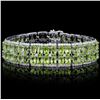 Image 1 : 14K Gold 40.51ct Peridot & 2.93ct Diamond Bracelet