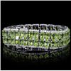 Image 2 : 14K Gold 40.51ct Peridot & 2.93ct Diamond Bracelet