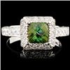 Image 1 : 18K Gold 1.02ct Tourmaline & 0.80ctw Diamond Ring