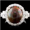 Image 1 : 14K Gold 4.45ct Opal & 1.43ctw Diamond Ring