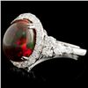 Image 2 : 14K Gold 4.45ct Opal & 1.43ctw Diamond Ring
