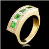 Image 1 : 18K Gold 1.14ctw Tsavorite & 0.73ctw Diamond Ring
