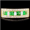 Image 2 : 18K Gold 1.14ctw Tsavorite & 0.73ctw Diamond Ring